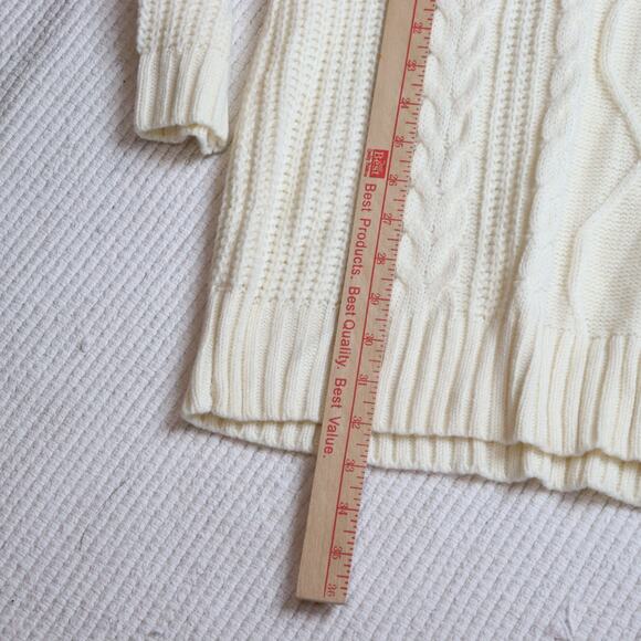 Lulus Cream Cable Knit Turtleneck Sweater/Dress – Longline – NWT – Size S/M - Picture 4 of 7